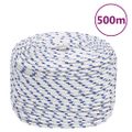vidaXL Lodné lano biele 10 mm 500 m polypropylén