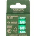 DELTACO RECHARGE, Batérie NiMH AAA, HR03 4ks