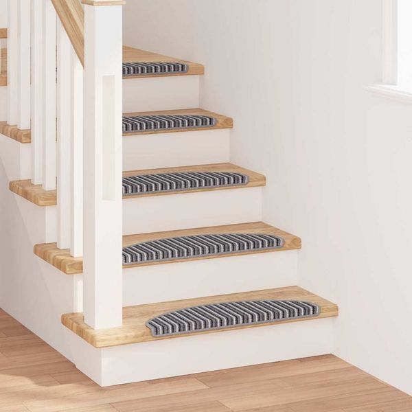 vidaXL Samolepiace schodové rohože 15 pcs Sivá 65 x 21 x 4 cm
