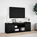 vidaXL TV stolík s LED čierny 139,5x34x50 cm kompozitné drevo