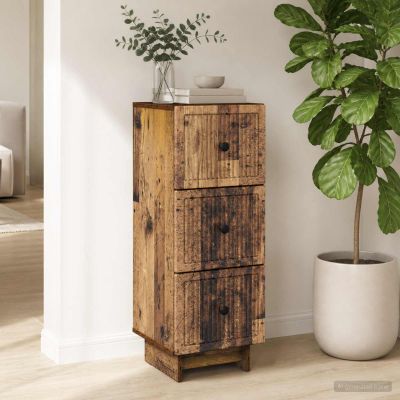 vidaXL Zásuvkový kabinet Staré drevo 33 x 34,5 x 90 cm