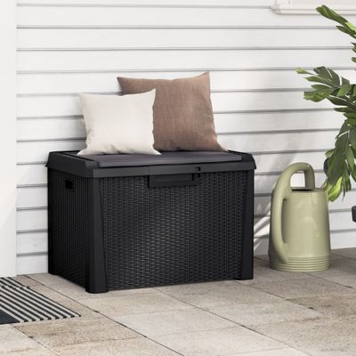 vidaXL Záhradný úložný box s podsedákom antracitový 125 l PP