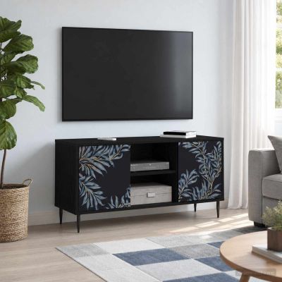 vidaXL TV skrinka DOKKUM 102 x 33 x 51 cm Čierny dub Kompozitné drevo