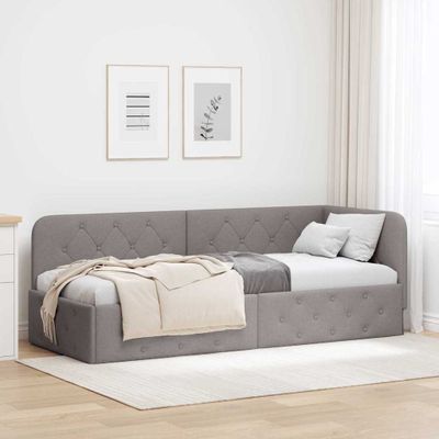 vidaXL Rohový rám postele Sivohnedá 80 x 200 cm látka