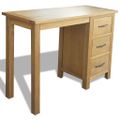 vidaXL Písací stôl s 3 zásuvkami 106x40x75 cm, dubový masív
