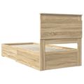 vidaXL Rám postele Sonoma dub a striebro 75 x 190 cm Kompozitné drevo