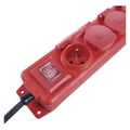 Predlžovací kábel 3 m / 4 zásuvky / s vypínačom / čierno-červený / guma-neoprén / 1,5 mm2
