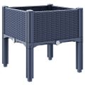 vidaXL Záhradný kvetináč s nohami modrosivý 40x40x42 cm PP
