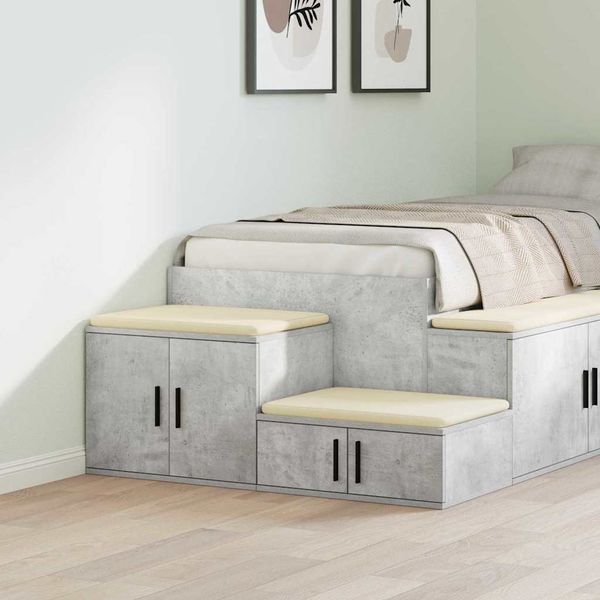 vidaXL Úložná skrinka 2 pcs Betónová šedá 127 x 41 x 40 cm