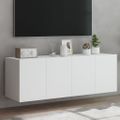 vidaXL TV nástenné skrinky s LED svetlami 2 ks biele 60x35x41 cm