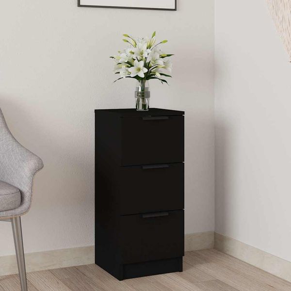 vidaXL Komoda čierna 30x30x70 cm spracované drevo