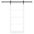 vidaXL Posuvné dvere 93 x 202 cm Masívne borovicové drevo a sklo