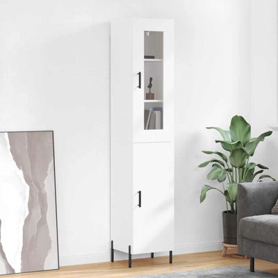 vidaXL Vysoká skrinka biela 34,5x34x180 cm spracované drevo