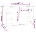 vidaXL Komoda biela 120x35x80 cm borovicový masív