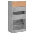 vidaXL Botník betónovo sivý 60x34x116 cm kompozitné drevo