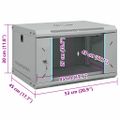 vidaXL Sieťový kabinet s úložiskom Sivá 53 x 45 x 30 cm Oceľ