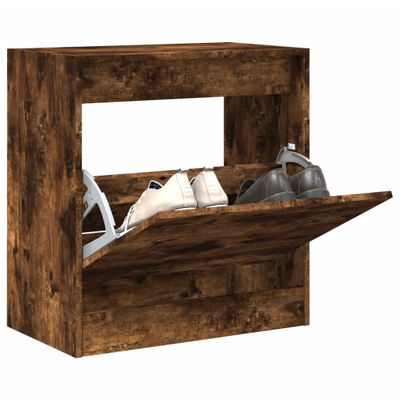 vidaXL Botník dymový dub 60x34x63,5 cm kompozitné drevo