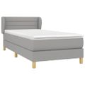 vidaXL Posteľný rám boxsping s matracom bledosivý 90x190 cm látka