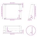 vidaXL Nohy konferenčného stolíka v tvare U, 2 ks, biele, 50 x (42-43) cm, oceľové