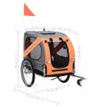 vidaXL Vozík za bicykel pre psa, oranžovo sivý