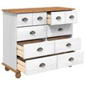 vidaXL Komoda ASKIM Biela 91 x 40 x 79 cm Masívne borovicové drevo