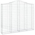 vidaXL Oblúkové gabiónové koše 7ks 200x30x160/180cm pozinkované železo