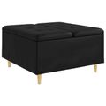 vidaXL Ottoman s Úložným Priestorom Čierny 80 x 80 x 45 cm Umelá koža