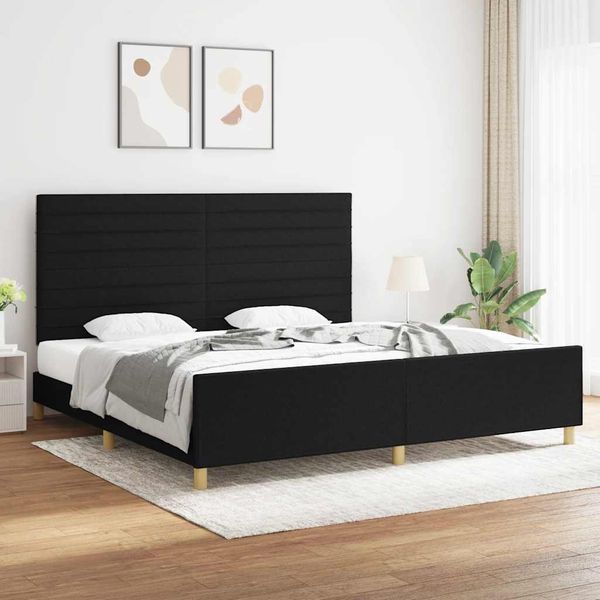 vidaXL Posteľ bez matraca čierny 200x200 cm látka