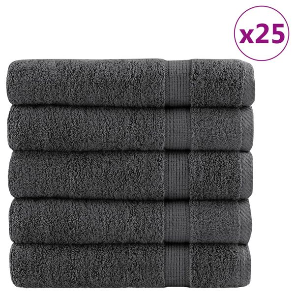 vidaXL Prémiové sprchové uteráky SOLUND 25ks antracit 70x140cm 600g/m2