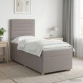 vidaXL Posteľ boxspring s matracom Sivohnedá 100 x 200 cm Látka