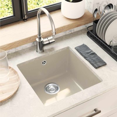 vidaXL Drez Béžová 430 x 460 mm 80% Kvárc a 20% Živica