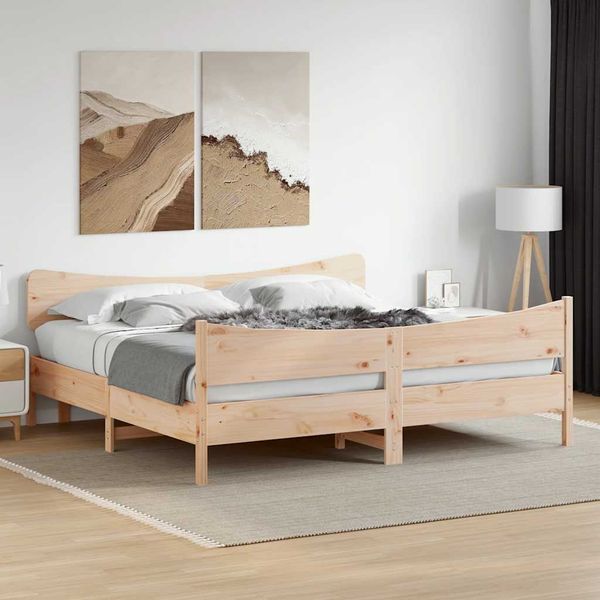 vidaXL Posteľ bez matraca 200x200 cm masívna borovica