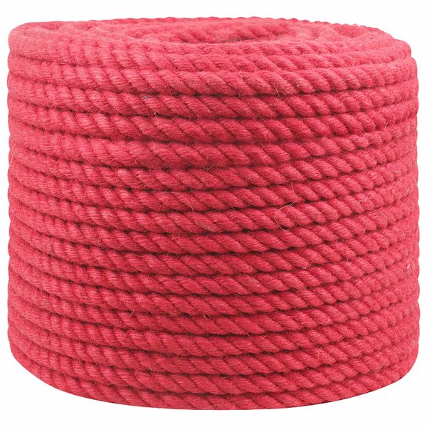 vidaXL Jutové lano 14 mm Červená 100% Tossa juta