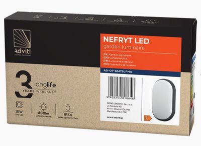 LED Vonkajšie svietidlo ORNO AD-OP-6147BLPM4 NEFRYT, 15W, 4000K, IP54, čierna LED Venkovní svítidlo ORNO AD-OP-6147BLPM4 NEFRYT, 15W, 4000K, IP54, čierna