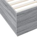 vidaXL Posteľný rám s LED svetlami sivý sonoma 90x200 cm kompoz. drevo