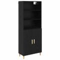 vidaXL Highboard Čierny dub 69,5 x 32,5 x 180 cm Kompozitné drevo