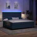 vidaXL Posteľ s pružinovým rámom Modrá 200 x 200 cm látka