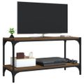 vidaXL TV skrinka hnedý dub 80x33x41 cm spracované drevo a oceľ