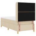 vidaXL Posteľ s pružinovým rámom Krémová 100 x 200 cm látka