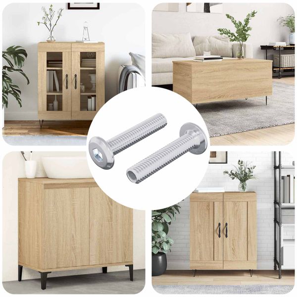 vidaXL Zámková skrutka Jednofarebný 2 pcs Strieborná M6 x 30 mm Oceľ