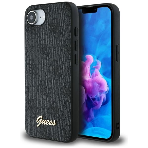 Guess HC MagSafe 4G PU Script Logo puzdro pre iPhone 16e Čierna