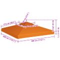 vidaXL Náhradná strieška na altánok 310 g/m², oranžová 3x3 m