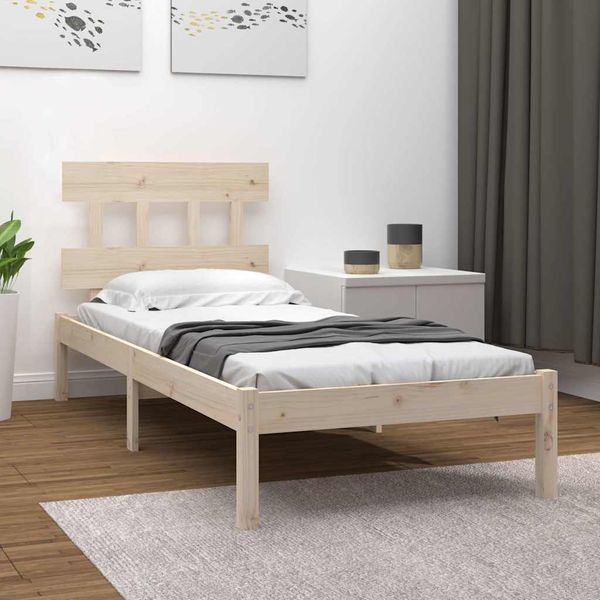 vidaXL Posteľný rám, drevený masív 75x190 cm, malé jednolôžko