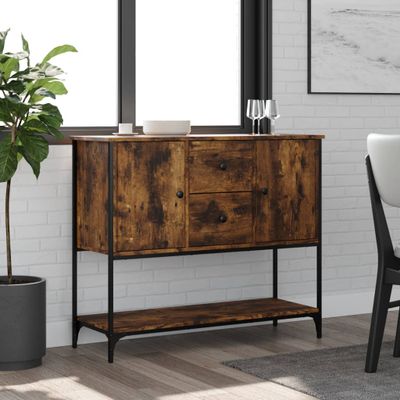 vidaXL Komoda dymový dub 100x36x85 cm kompozitné drevo