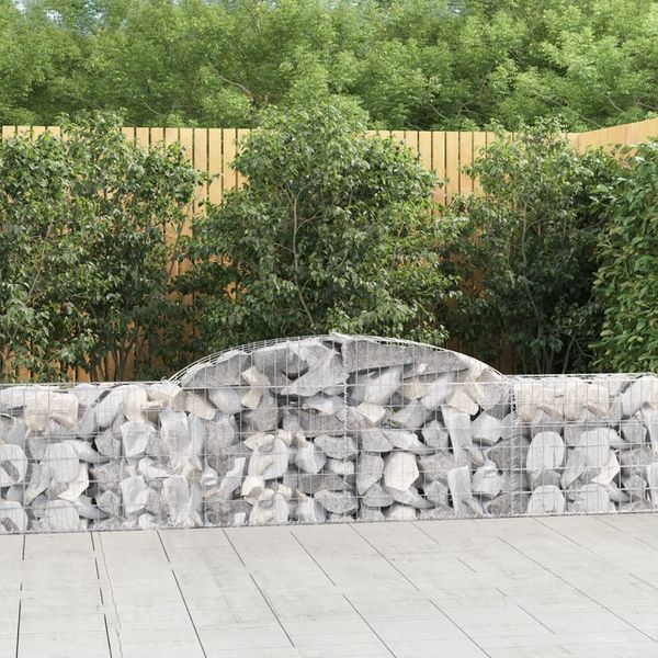 vidaXL Oblúkový gabionový kôš 12 ks 300x30x60/80 cm pozinkované železo