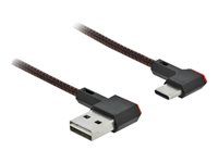 USB kabel - USB (M) levý/pravý úhel, reverzibilní do 24 pin USB-C (M) levý/pravý úhel, reverzibilní - 1.5 m - černá
