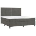vidaXL Posteľný rám boxspring s matracom tmavosivý 160x200 cm zamat