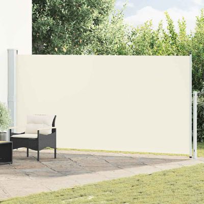 vidaXL Zaťahovacia bočná markíza na terasu 180x514 cm, krémová