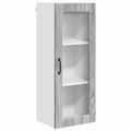 vidaXL Nástenný sklenený kabinet PORTO Sivý Sonoma 40 x 31 x 100 cm