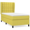 vidaXL Posteľný rám boxspring s matracom zelený 90x190 cm látka